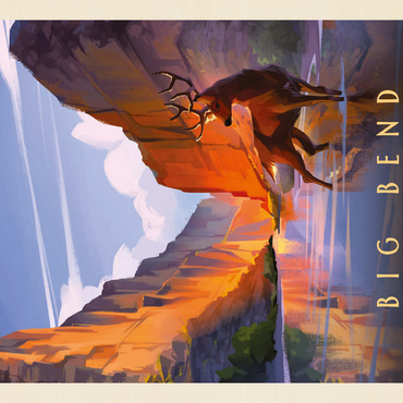 Big Bend National Park: Made In The Shade, Vintage Poster 100 Jigsaw Puzzle 3D Modell