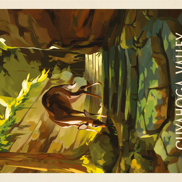 Cuyahoga Valley National Park: Daybreak Deer, Vintage Poster 1000 Jigsaw Puzzle 3D Modell