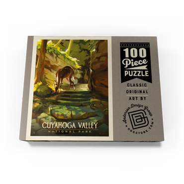 Cuyahoga Valley National Park: Daybreak Deer, Vintage Poster 100 Jigsaw Puzzle box view3