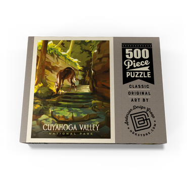 Cuyahoga Valley National Park: Daybreak Deer, Vintage Poster 500 Jigsaw Puzzle box view3