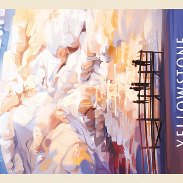 Yellowstone National Park: Mammoth Hot Springs Terraces, Vintage Poster 1000 Jigsaw Puzzle 3D Modell