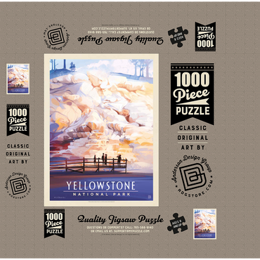 Yellowstone National Park: Mammoth Hot Springs Terraces, Vintage Poster 1000 Jigsaw Puzzle box 3D Modell