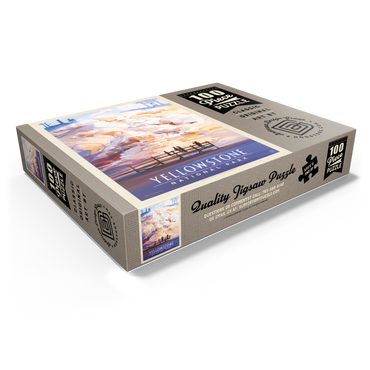 Yellowstone National Park: Mammoth Hot Springs Terraces, Vintage Poster 100 Jigsaw Puzzle box view1