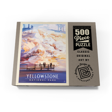 Yellowstone National Park: Mammoth Hot Springs Terraces, Vintage Poster 500 Jigsaw Puzzle box view3