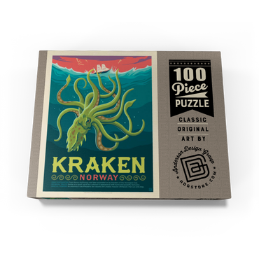 Mythical Creatures: Kraken (Norway), Vintage Poster 100 Jigsaw Puzzle box view3