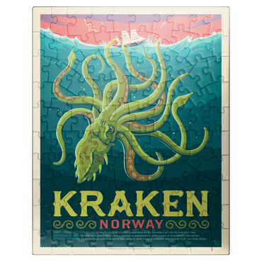 puzzleplate Mythical Creatures: Kraken (Norway), Vintage Poster 100 Jigsaw Puzzle