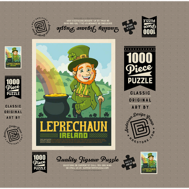 Mythical Creatures: Leprechaun (Ireland), Vintage Poster 1000 Jigsaw Puzzle box 3D Modell