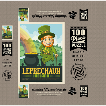 Mythical Creatures: Leprechaun (Ireland), Vintage Poster 100 Jigsaw Puzzle box 3D Modell
