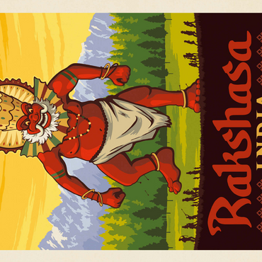 Mythical Creatures: Rakshasa (India), Vintage Poster 500 Jigsaw Puzzle 3D Modell