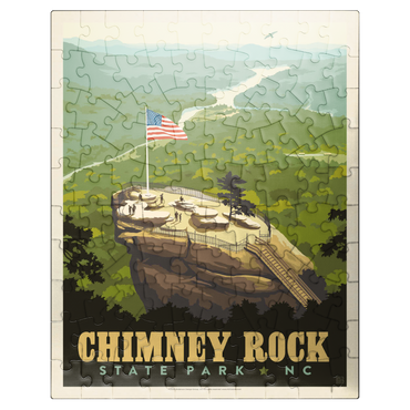 puzzleplate Chimney Rock State Park, NC, Vintage Poster 100 Jigsaw Puzzle