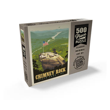 Chimney Rock State Park, NC, Vintage Poster 500 Jigsaw Puzzle box view2