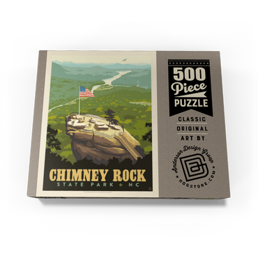 Chimney Rock State Park, NC, Vintage Poster 500 Jigsaw Puzzle box view3