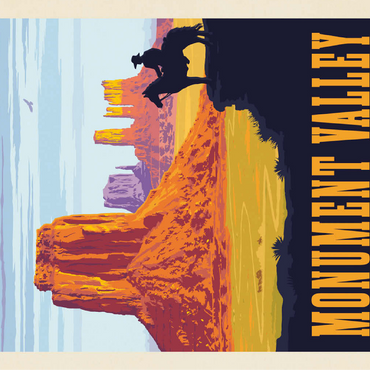 Monument Valley: Cowboy Ranger, Vintage Poster 100 Jigsaw Puzzle 3D Modell