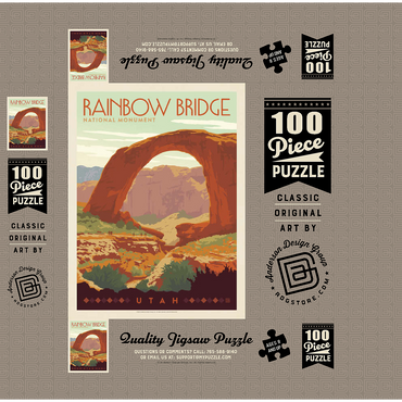 Rainbow Bridge National Monument, Vintage Poster 100 Jigsaw Puzzle box 3D Modell