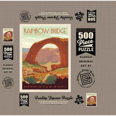Rainbow Bridge National Monument, Vintage Poster 500 Jigsaw Puzzle box 3D Modell