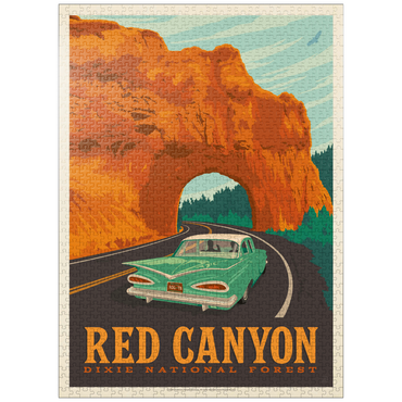 puzzleplate Red Canyon, Utah, Vintage Poster 1000 Jigsaw Puzzle