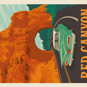 Red Canyon, Utah, Vintage Poster 500 Jigsaw Puzzle 3D Modell