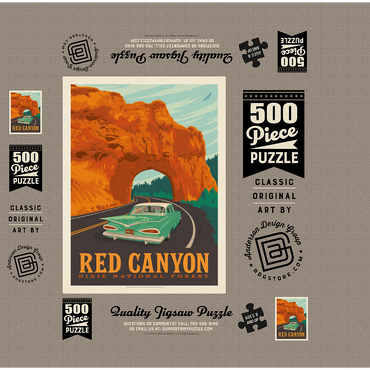 Red Canyon, Utah, Vintage Poster 500 Jigsaw Puzzle box 3D Modell