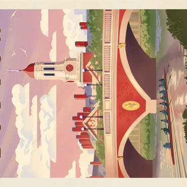 Boston: Anderson Memorial Bridge, Vintage Poster 1000 Jigsaw Puzzle 3D Modell