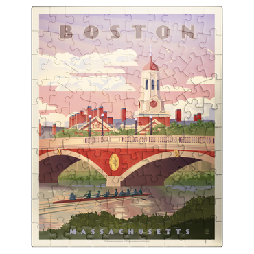 puzzleplate Boston: Anderson Memorial Bridge, Vintage Poster 100 Jigsaw Puzzle