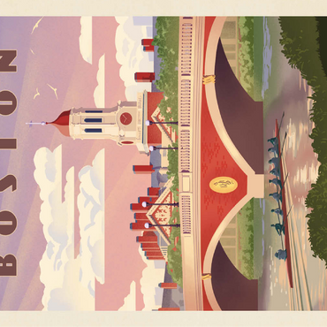 Boston: Anderson Memorial Bridge, Vintage Poster 100 Jigsaw Puzzle 3D Modell