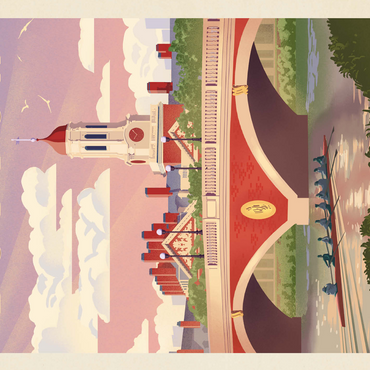 Boston: Anderson Memorial Bridge, Vintage Poster 500 Jigsaw Puzzle 3D Modell