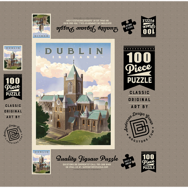 Ireland: Dublin, Vintage Poster 100 Jigsaw Puzzle box 3D Modell