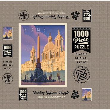 Italy: Rome In The Morning, Vintage Poster 1000 Jigsaw Puzzle box 3D Modell