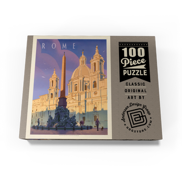 Italy: Rome In The Morning, Vintage Poster 100 Jigsaw Puzzle box view3