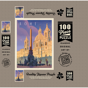 Italy: Rome In The Morning, Vintage Poster 100 Jigsaw Puzzle box 3D Modell