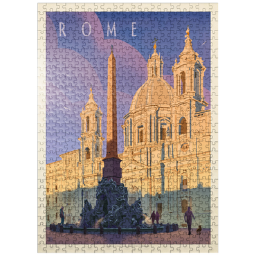 puzzleplate Italy: Rome In The Morning, Vintage Poster 500 Jigsaw Puzzle