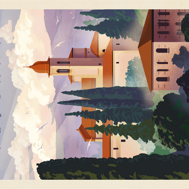 Italy: Tuscany In The Summer, Vintage Poster 1000 Jigsaw Puzzle 3D Modell