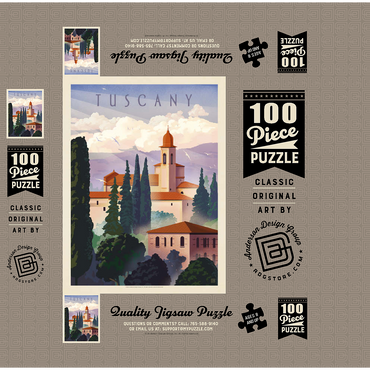 Italy: Tuscany In The Summer, Vintage Poster 100 Jigsaw Puzzle box 3D Modell