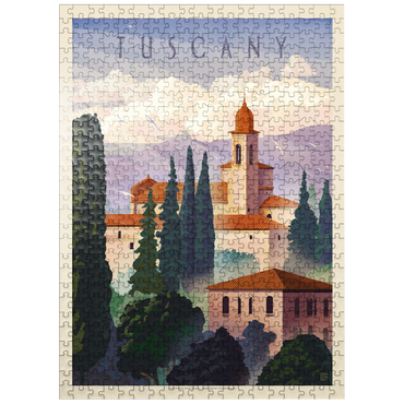 puzzleplate Italy: Tuscany In The Summer, Vintage Poster 500 Jigsaw Puzzle