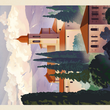 Italy: Tuscany In The Summer, Vintage Poster 500 Jigsaw Puzzle 3D Modell