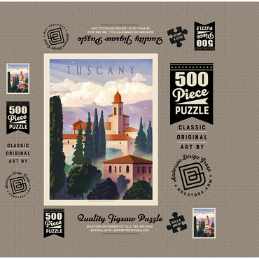 Italy: Tuscany In The Summer, Vintage Poster 500 Jigsaw Puzzle box 3D Modell