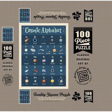 Cosmic Alphabet, Vintage Poster 100 Jigsaw Puzzle box 3D Modell