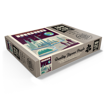 Moon Colony: Home Away From Home, Vintage Poster 100 Jigsaw Puzzle box view1