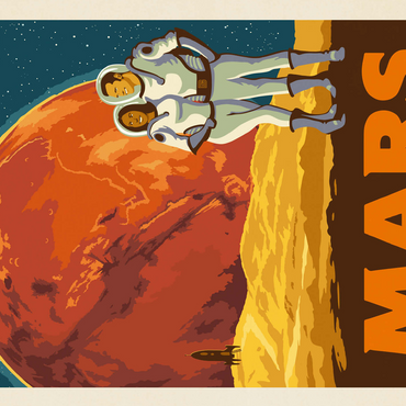 Mars: As Seen From The Moon Phobos, Vintage Poster 500 Jigsaw Puzzle 3D Modell