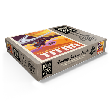 Saturn: As Seen From Dune Buggies On Titan, Vintage Poster 1000 Jigsaw Puzzle box view1