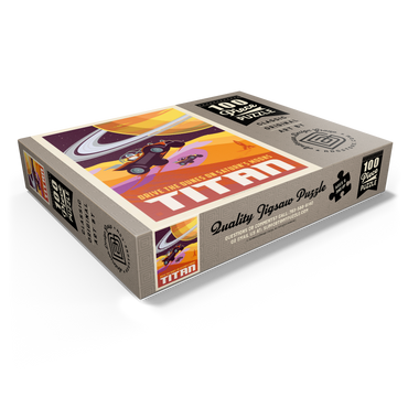 Saturn: As Seen From Dune Buggies On Titan, Vintage Poster 100 Jigsaw Puzzle box view1