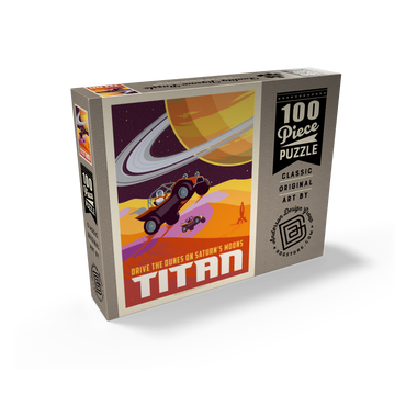 Saturn: As Seen From Dune Buggies On Titan, Vintage Poster 100 Jigsaw Puzzle box view2