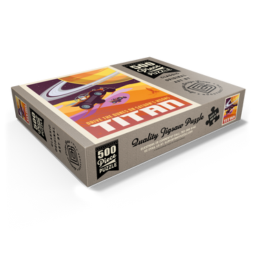 Saturn: As Seen From Dune Buggies On Titan, Vintage Poster 500 Jigsaw Puzzle box view1