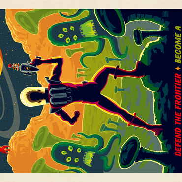 Space Ranger: Retro Futura, Vintage Poster 1000 Jigsaw Puzzle 3D Modell