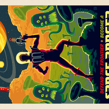 Space Ranger: Retro Futura, Vintage Poster 100 Jigsaw Puzzle 3D Modell