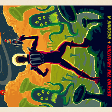 Space Ranger: Retro Futura, Vintage Poster 500 Jigsaw Puzzle 3D Modell