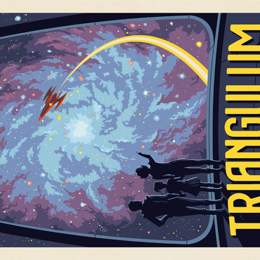 Triangulum Galaxy, Vintage Poster 1000 Jigsaw Puzzle 3D Modell