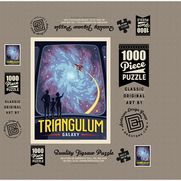 Triangulum Galaxy, Vintage Poster 1000 Jigsaw Puzzle box 3D Modell