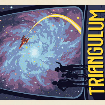 Triangulum Galaxy, Vintage Poster 100 Jigsaw Puzzle 3D Modell