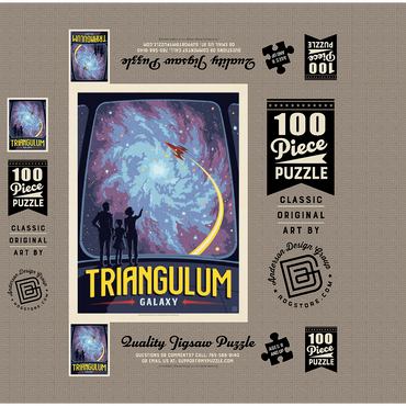 Triangulum Galaxy, Vintage Poster 100 Jigsaw Puzzle box 3D Modell